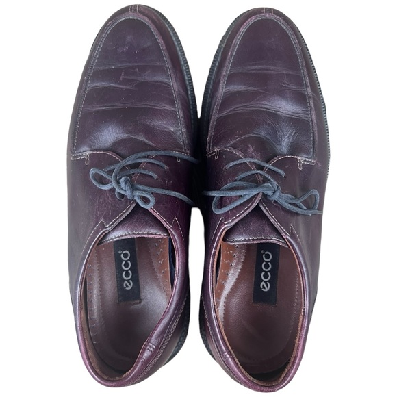 Ecco Maroon Leather Shock Point Lace Up Shoes Dress Shoes Eur 43 US Men’s 9-9.5 - Picture 6 of 10